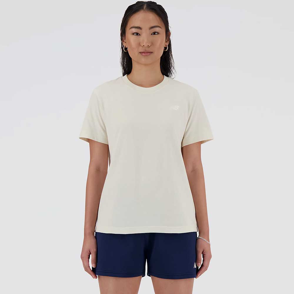 ДАМСКА ТЕНИСКА NEW BALANCE WT41509LIN JERSEY SMALL LOGO T-SHIRT БЕЖОВА - lotus-sport.bg